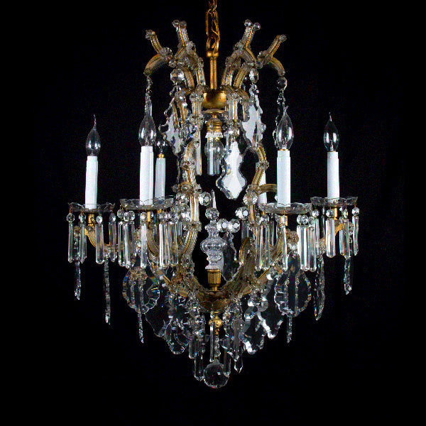 Antieke Maria-Theresia Kristallen Kroonluchter - 9 Lichtpunten, Weens Design (1920)