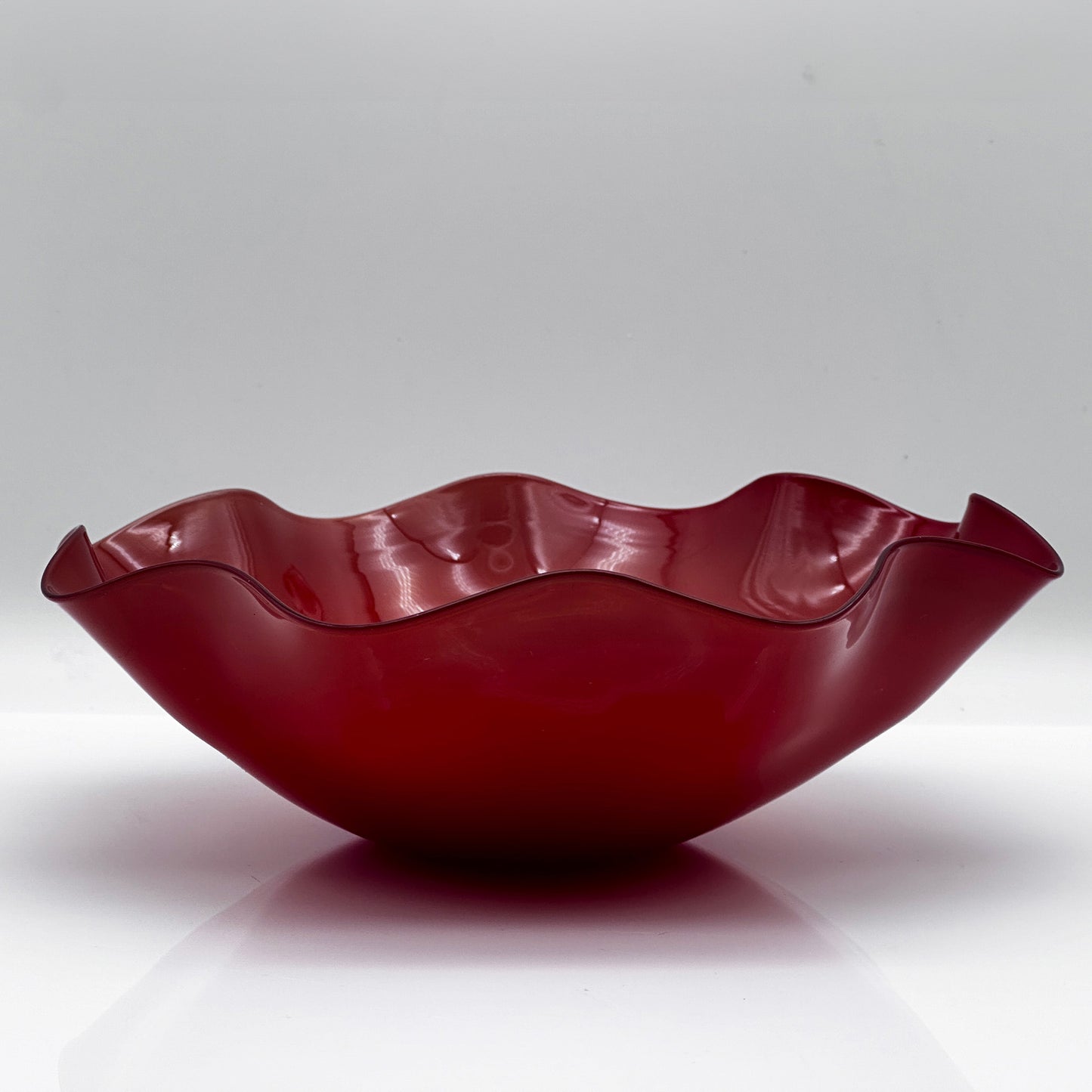 Crystal Bowl “Kantara” – Sven Palmqvist for Orrefors, Ruby Red Opal Glass (1946-1960)