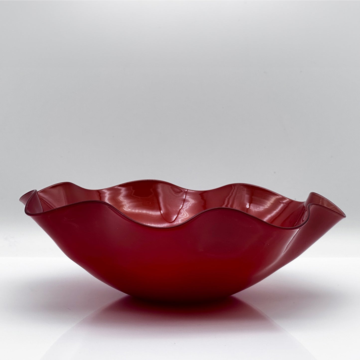 Crystal Bowl “Kantara” – Sven Palmqvist for Orrefors, Ruby Red Opal Glass (1946-1960)