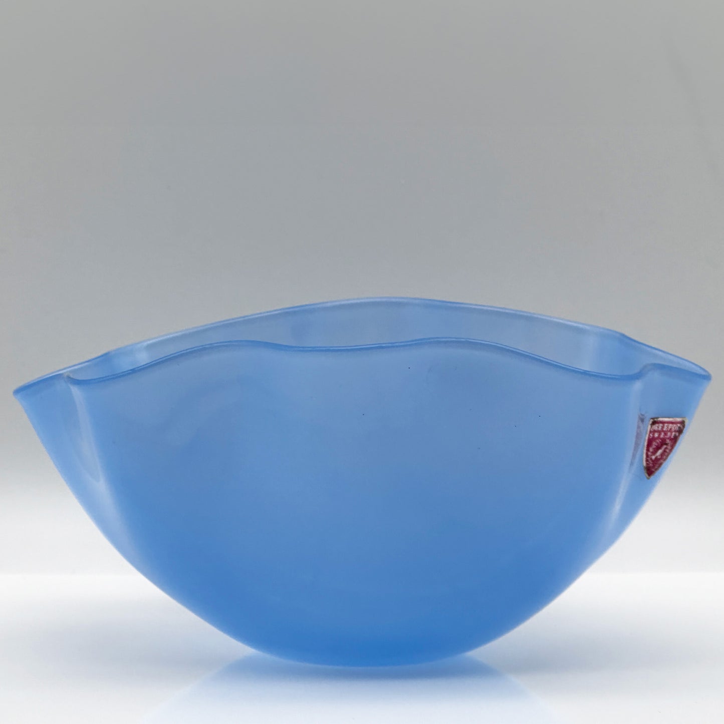 Cornflower blue crystal bowl, "Kantara", Sven Palmqvist, Orrefors, Sweden