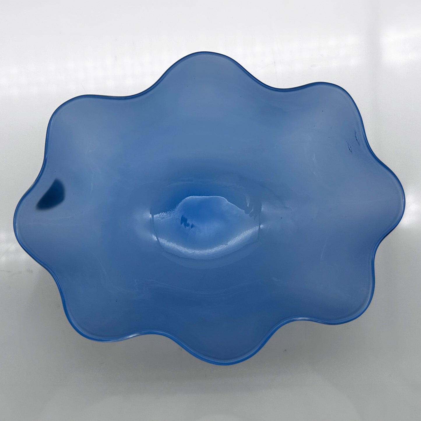 Cornflower blue crystal bowl, "Kantara", Sven Palmqvist, Orrefors, Sweden