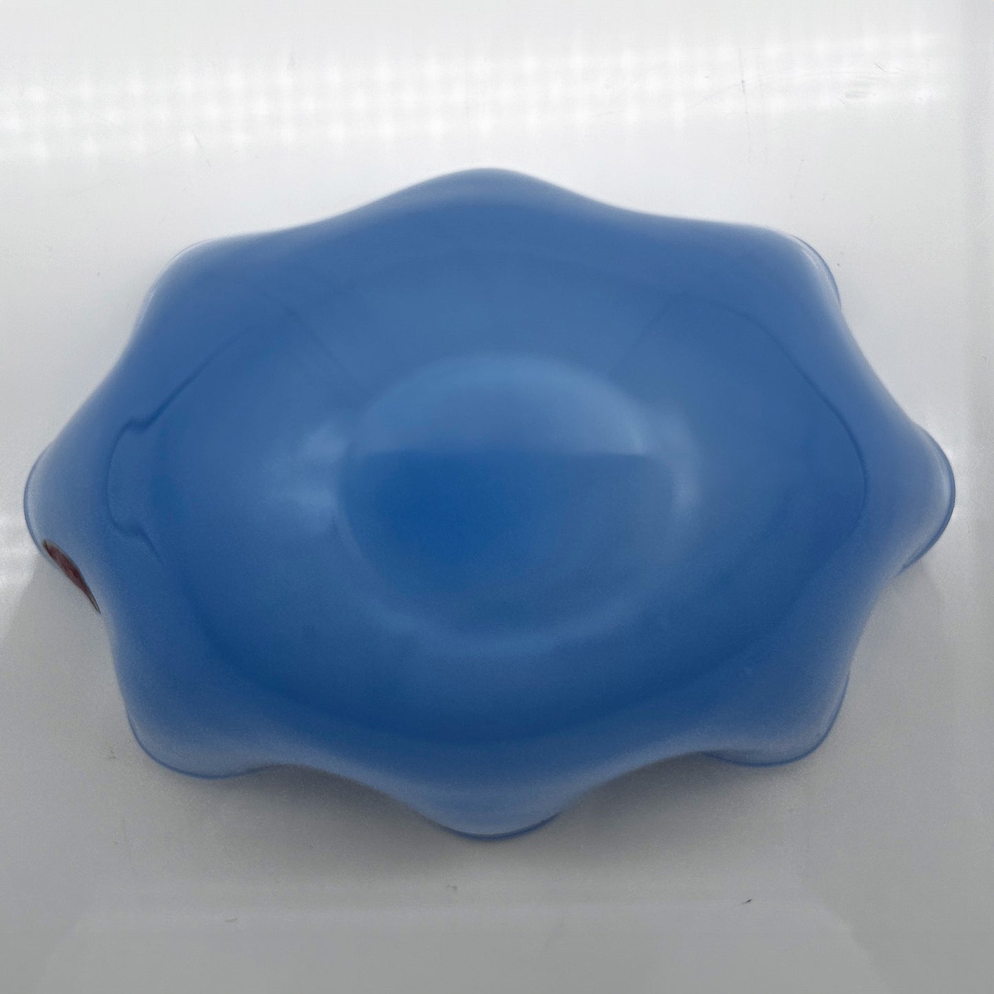 Cornflower blue crystal bowl, "Kantara", Sven Palmqvist, Orrefors, Sweden
