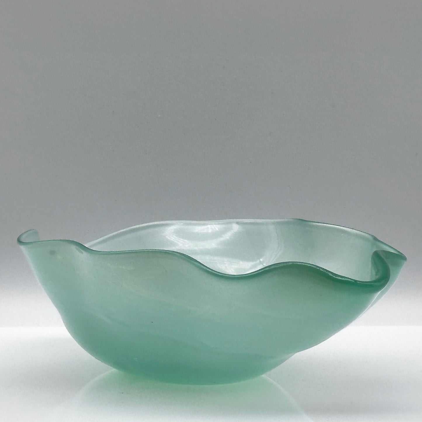 Mint Green Crystal Bowl “Kantara” – Sven Palmqvist for Orrefors, Opal Glass (1946-1960)