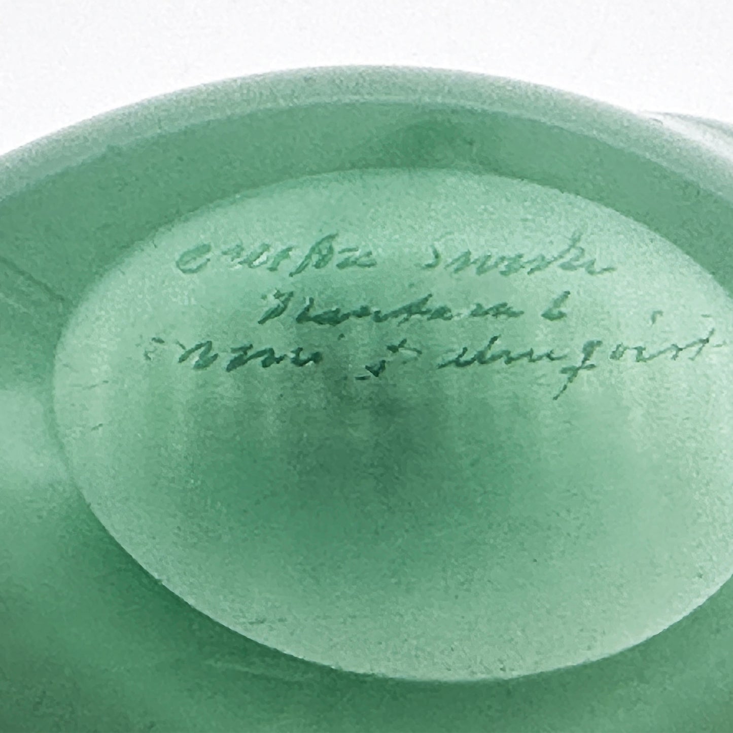 Mint Green Crystal Bowl “Kantara” – Sven Palmqvist for Orrefors, Opal Glass (1946-1960)