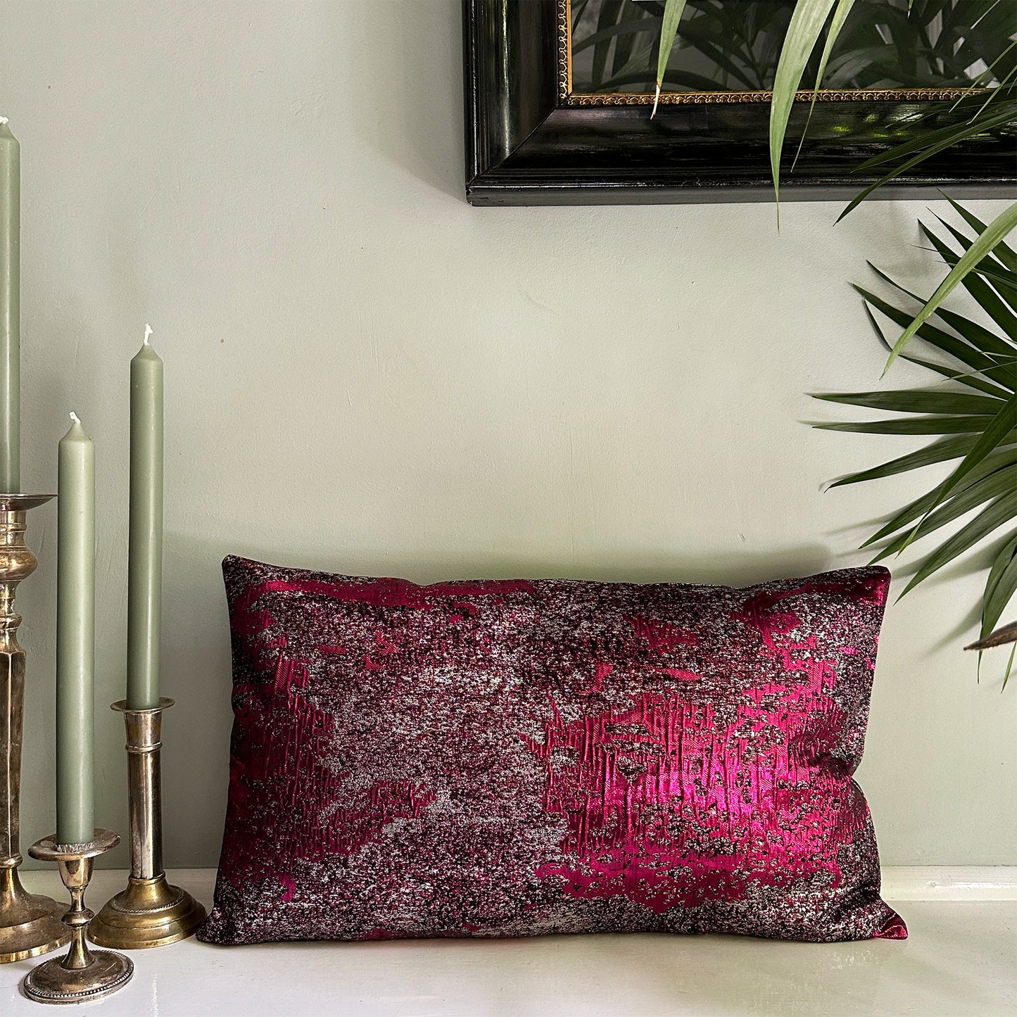 Luxury Jacquard Cushions – Handmade Pink-Black Decorative Cushions (50x50 cm & 50x30 cm)