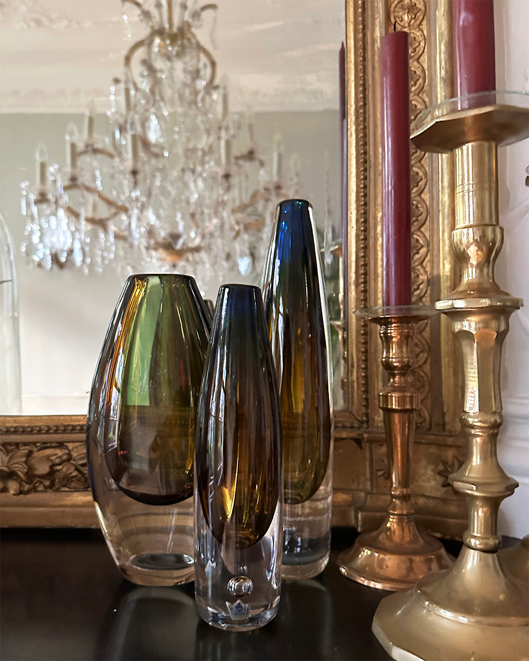 Kosta Boda Vase LH 46451 by Vicke Lindstrand – Mouthblown Sommerso Artwork with Multi-Color Gradient