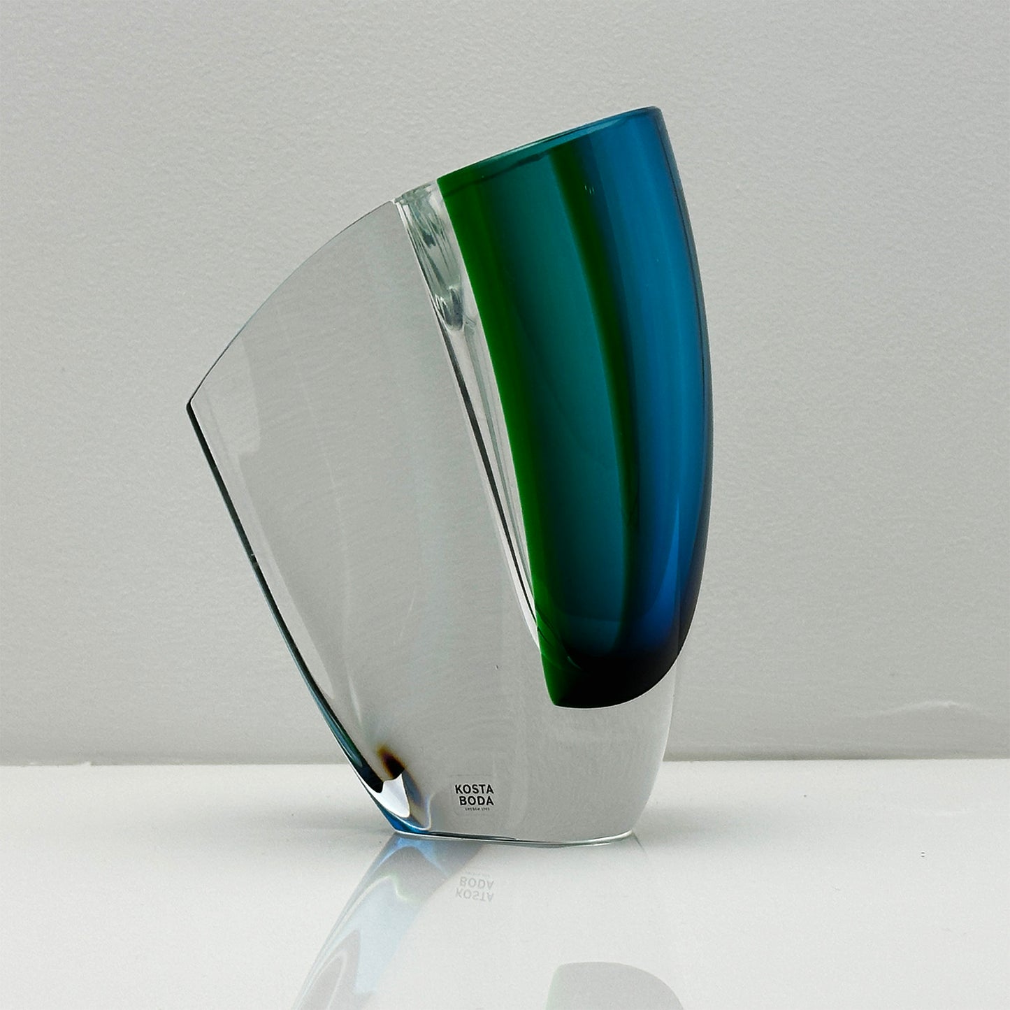 Enchanting Blue-Green Mirage Vase by Göran Wärff – Kosta Boda