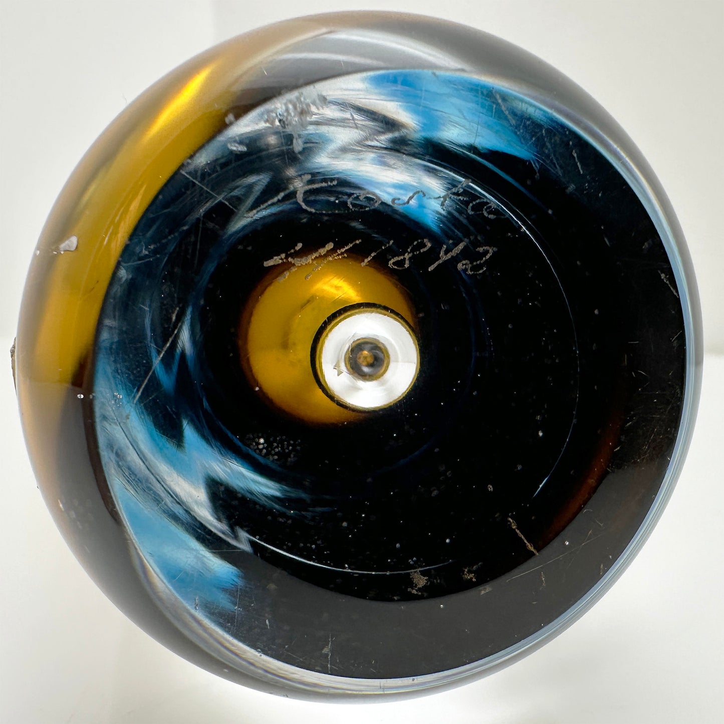 Vintage Vicke Lindstrand for Kosta – Mouth-blown Sommerso Vase LH 1842, Blue-Yellow Encapsulated Glass