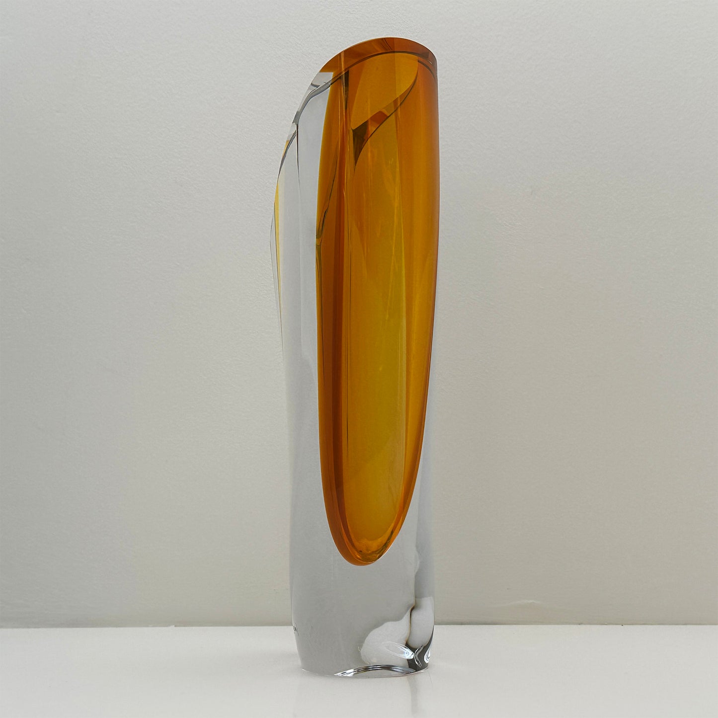 Vintage Saraband Vase Bernstein von Göran Wärff für Kosta Boda