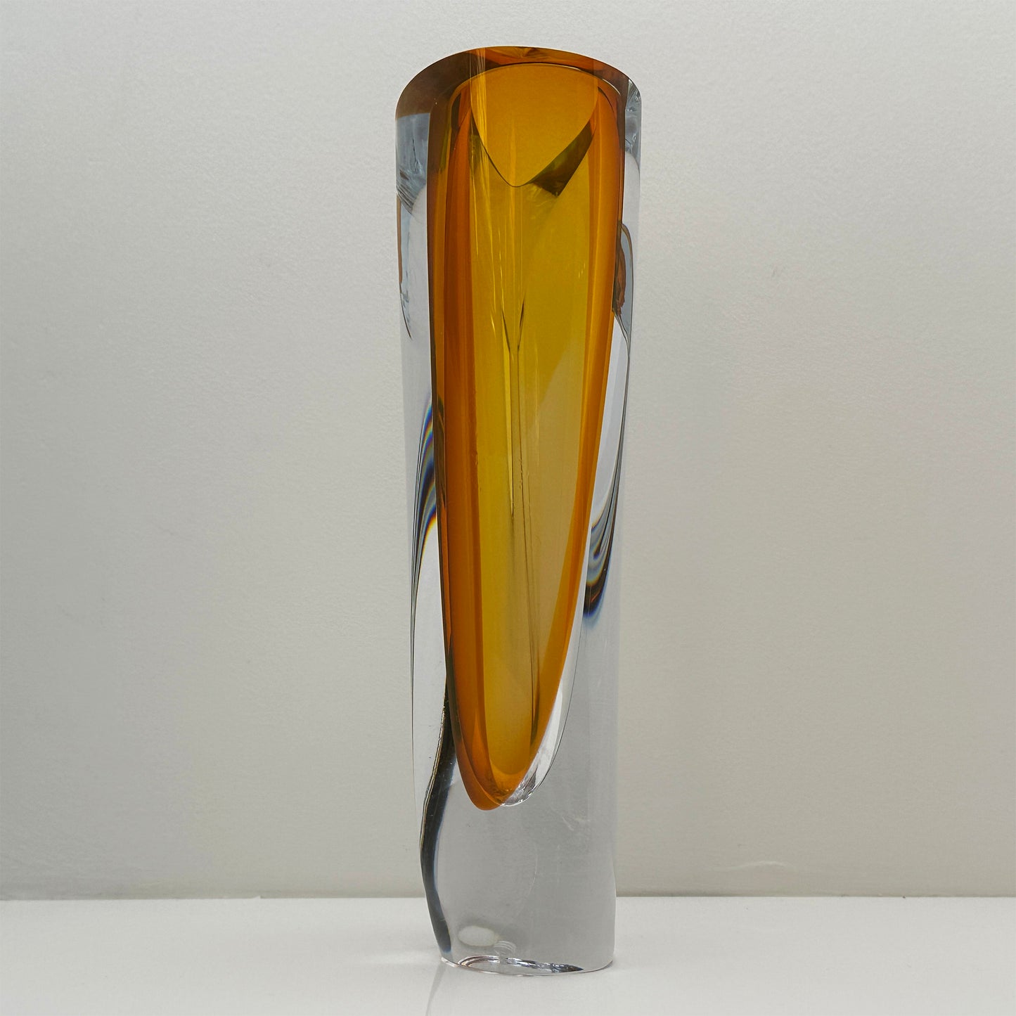 Vintage Saraband Vase Bernstein von Göran Wärff für Kosta Boda