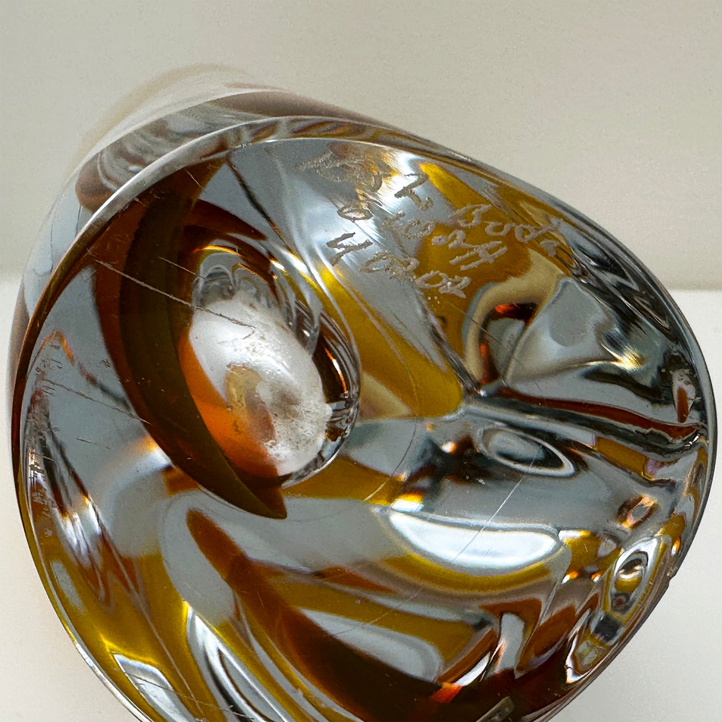 Vintage Saraband Vase Bernstein von Göran Wärff für Kosta Boda