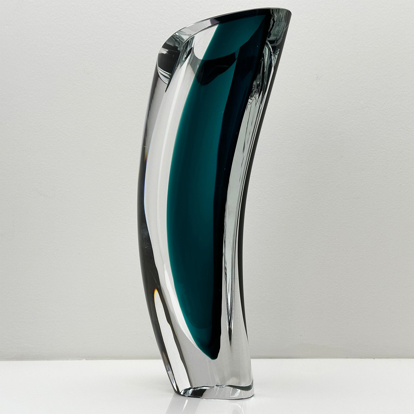 Aria vase by Goran Warff for Kosta Boda in purple and green