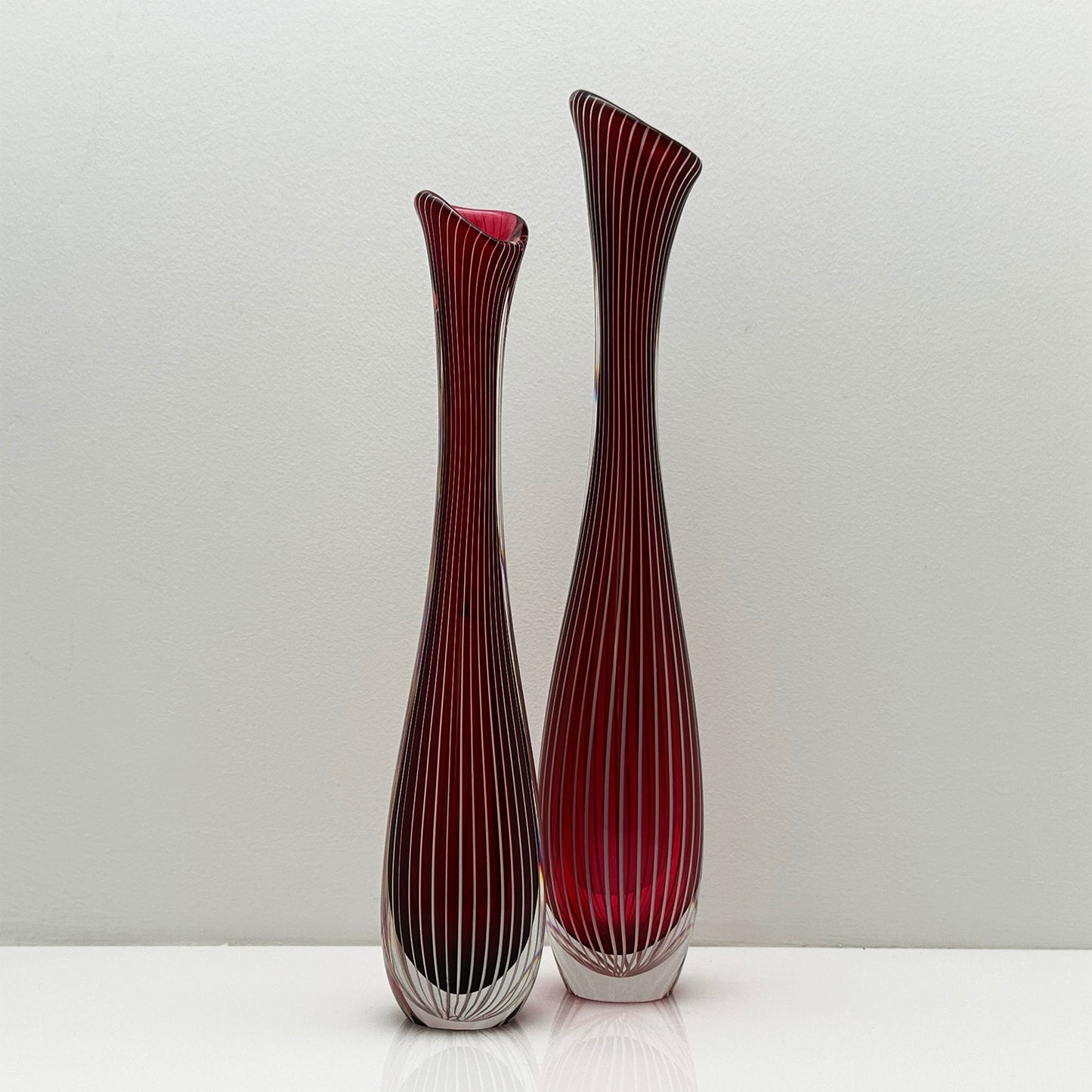 Rare Mid-Century Zebra Bud Vase – Vicke Lindstrand for Kosta Boda
