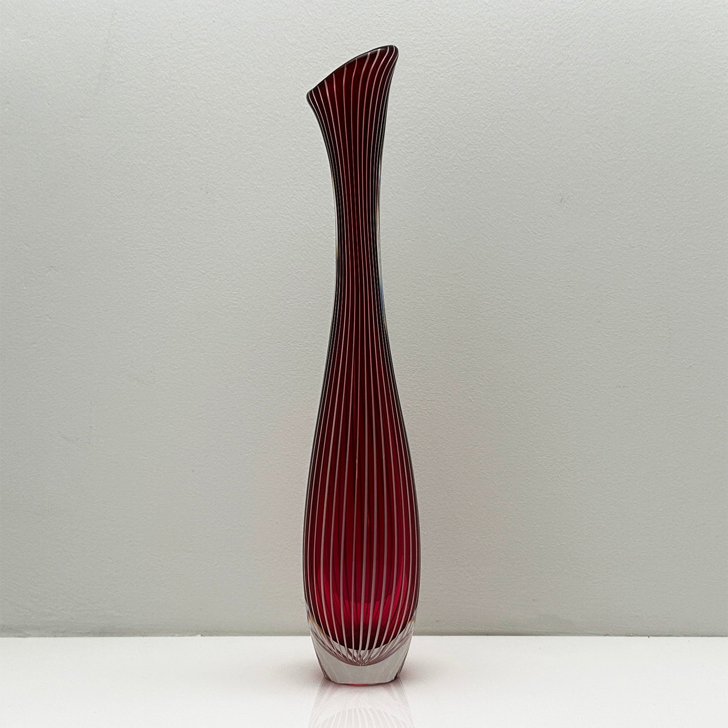 Rare Mid-Century Zebra Bud Vase – Vicke Lindstrand for Kosta Boda