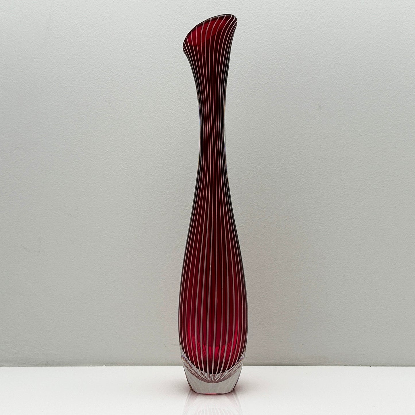 Rare Mid-Century Zebra Bud Vase – Vicke Lindstrand for Kosta Boda