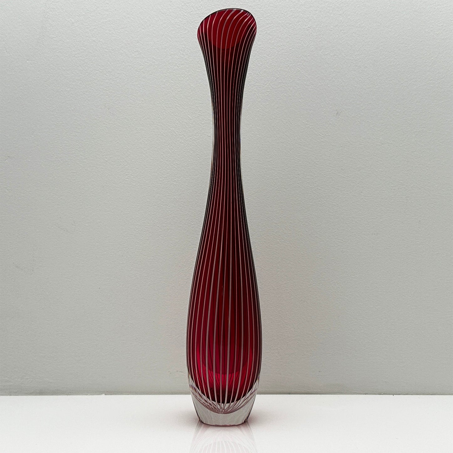 Rare Mid-Century Zebra Bud Vase – Vicke Lindstrand for Kosta Boda