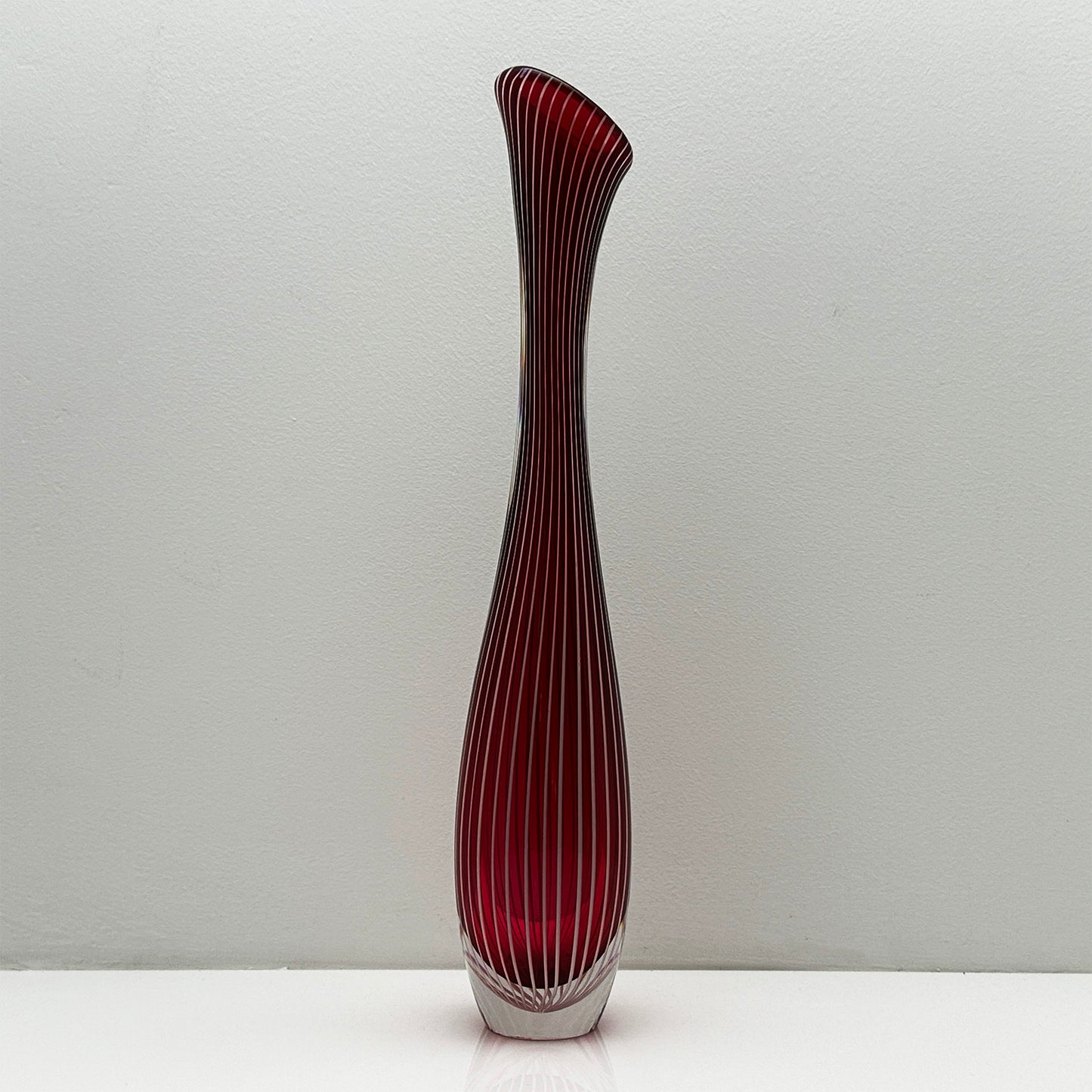 Rare Mid-Century Zebra Bud Vase – Vicke Lindstrand for Kosta Boda