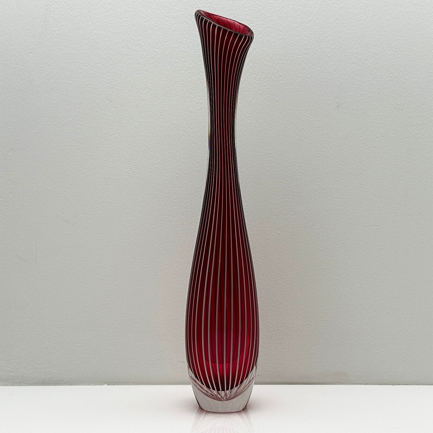 Rare Mid-Century Zebra Bud Vase – Vicke Lindstrand for Kosta Boda