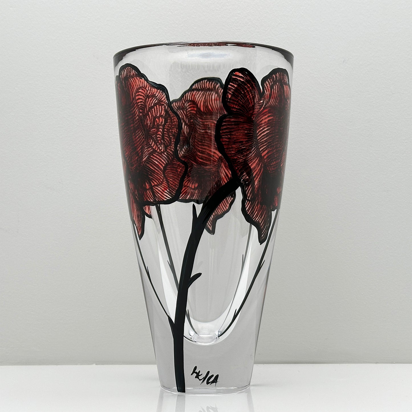 Design Vase by Kosta Boda - Handpainted Luxury Vase by Ludvig Löfgren (25.5 cm)