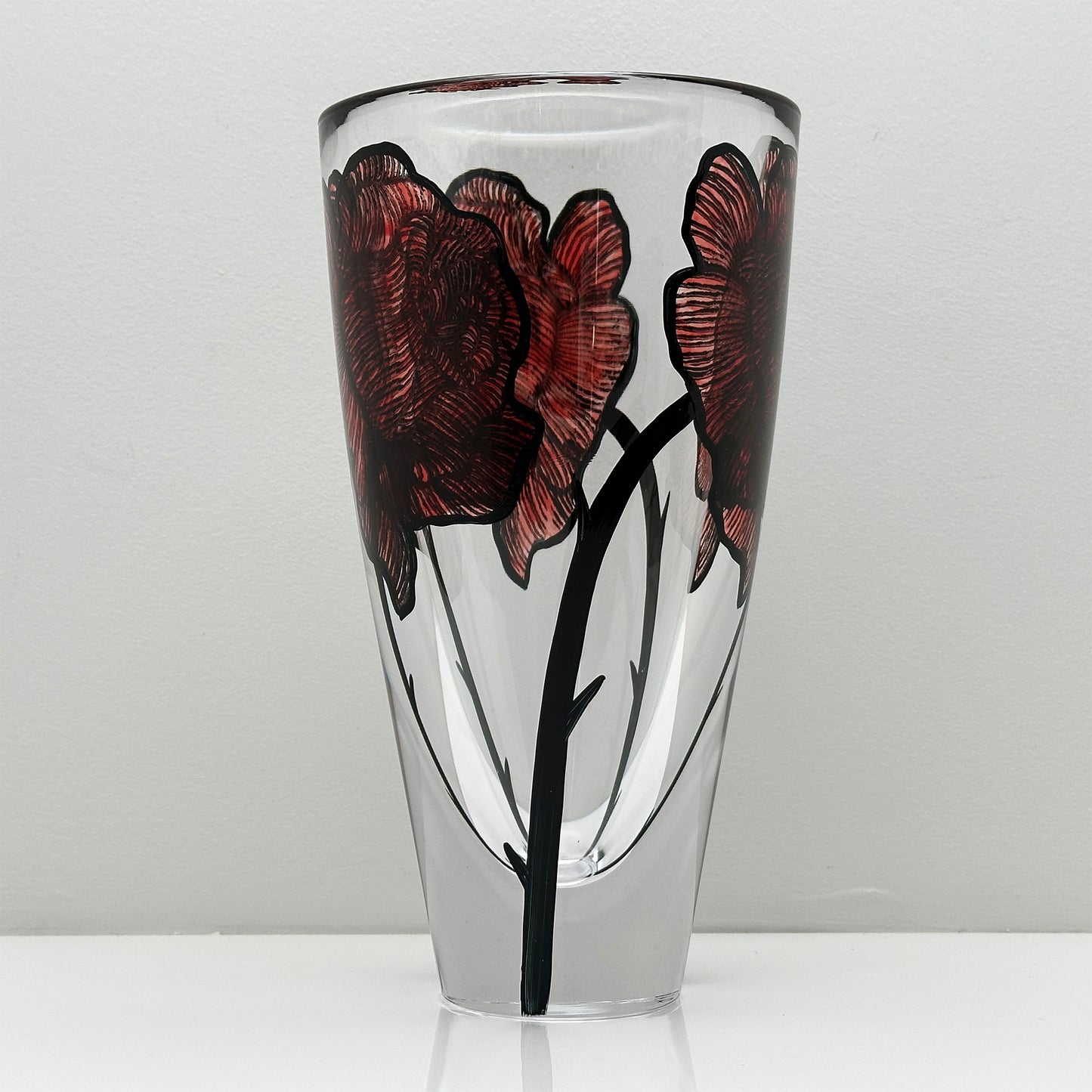 Design Vase by Kosta Boda - Handpainted Luxury Vase by Ludvig Löfgren (25.5 cm)