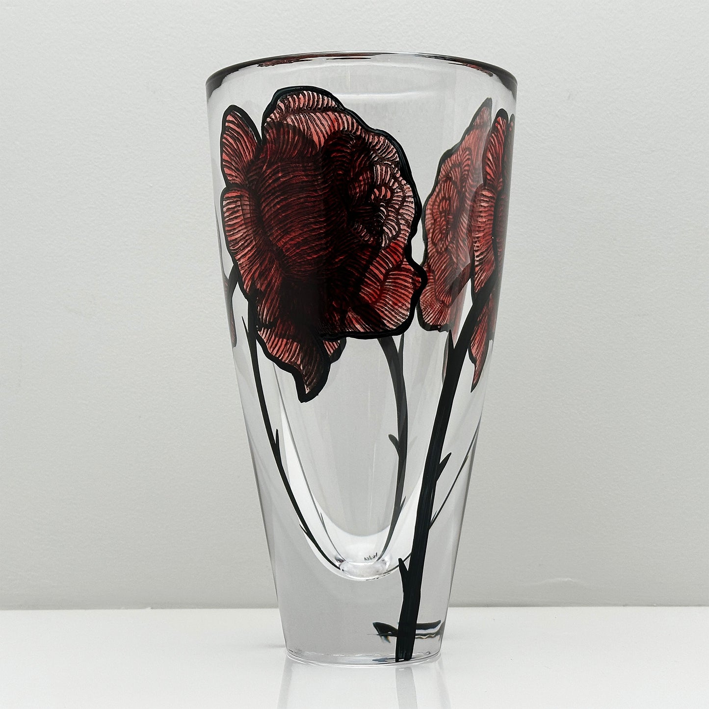 Design Vase by Kosta Boda - Handpainted Luxury Vase by Ludvig Löfgren (25.5 cm)