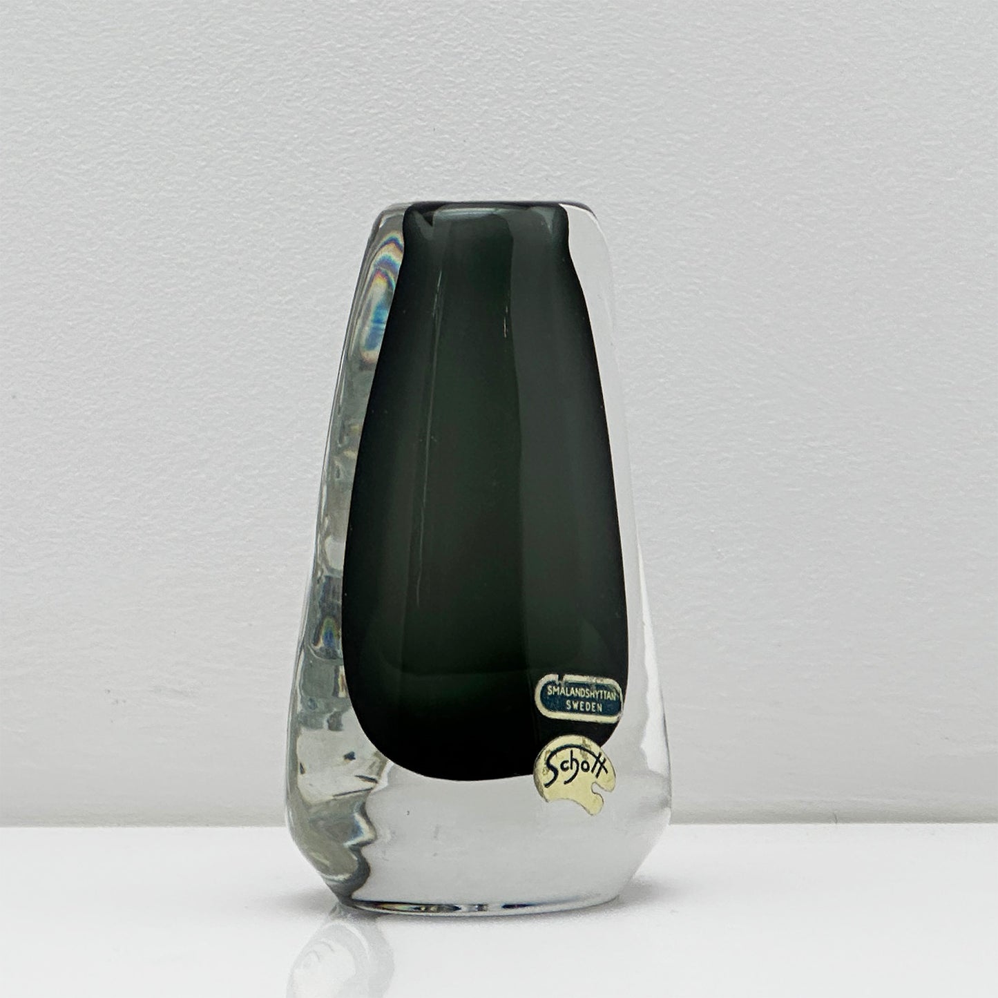 Josef Schott Vintage Design Vase - Black-Grey Sommerso Miniature (10.5 cm)