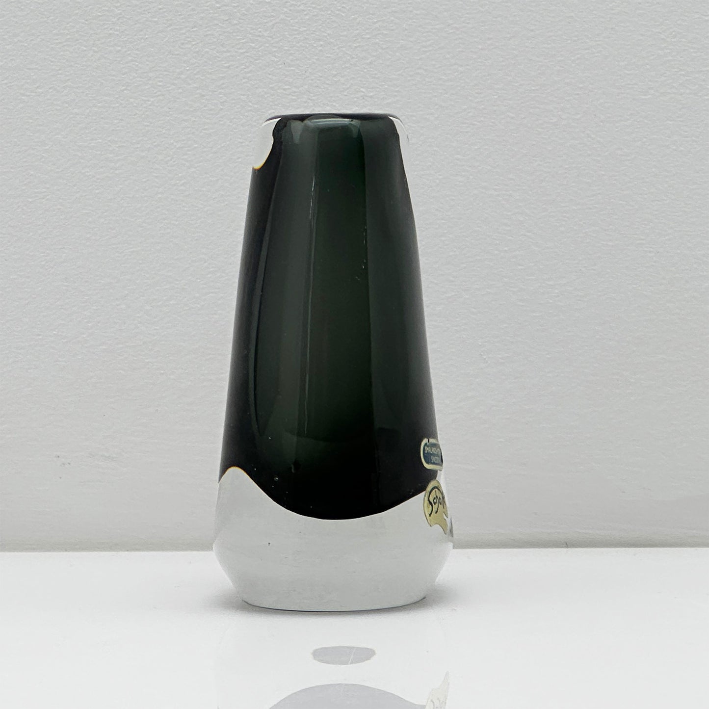 Josef Schott Vintage Design Vase - Black-Grey Sommerso Miniature (10.5 cm)