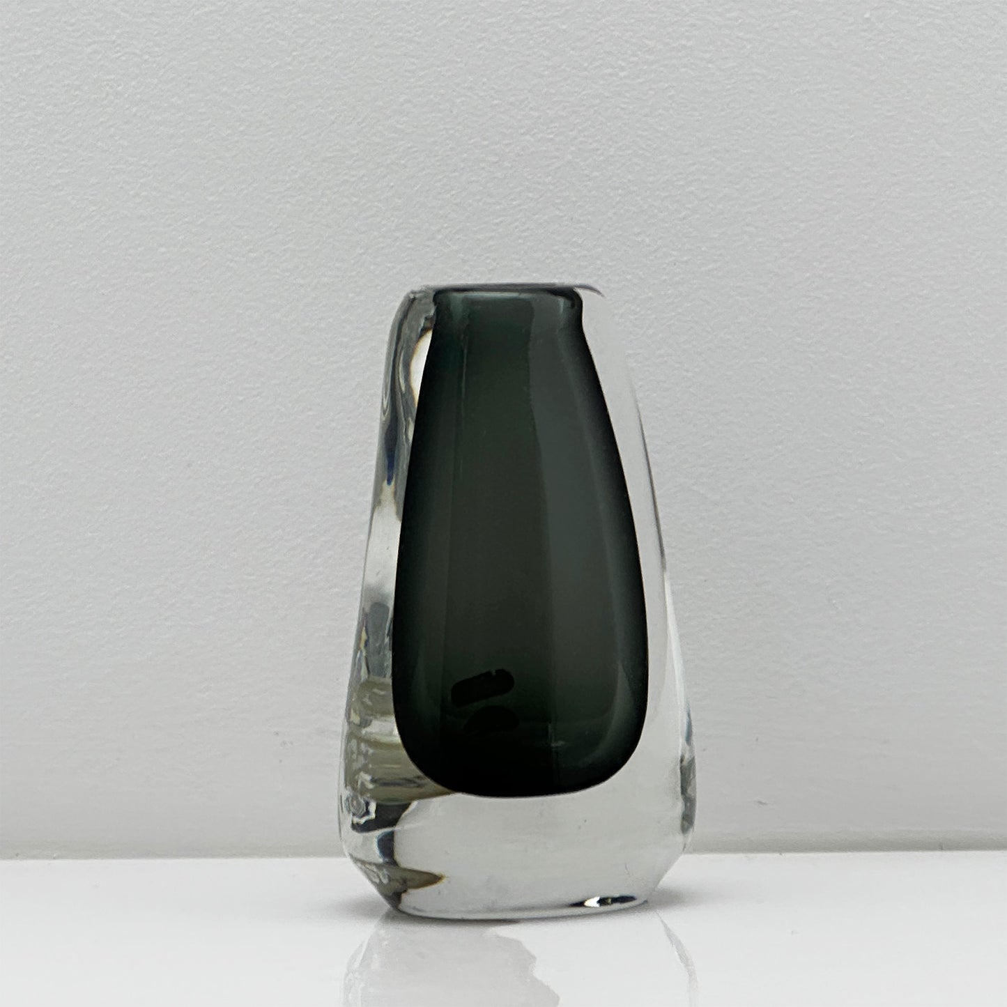 Josef Schott Vintage Design Vase - Black-Grey Sommerso Miniature (10.5 cm)