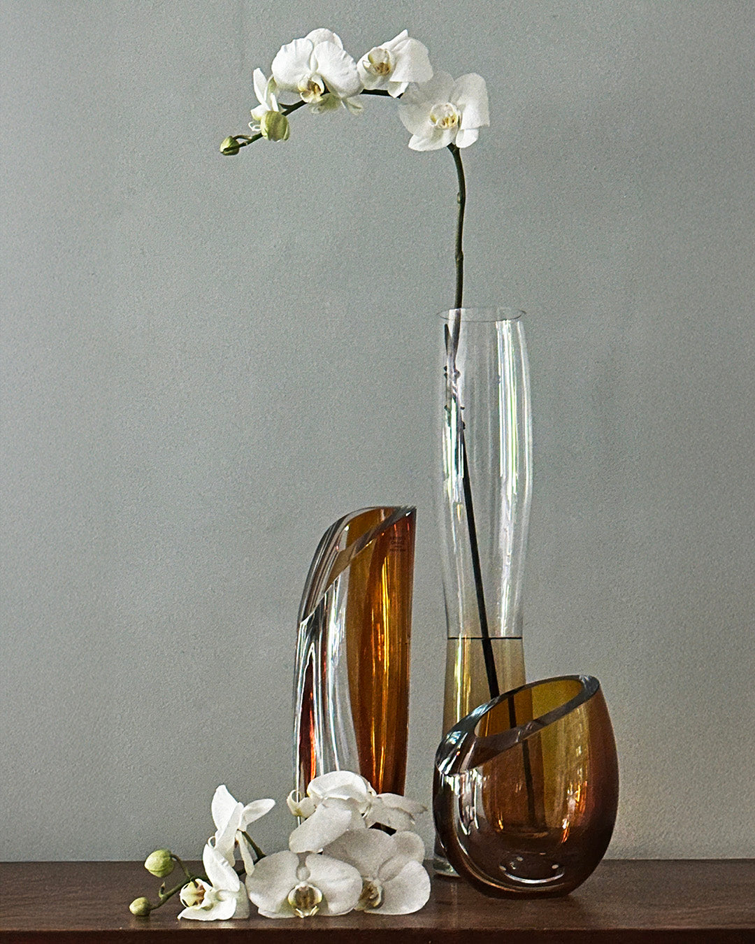 Vintage Saraband Vase Bernstein von Göran Wärff für Kosta Boda
