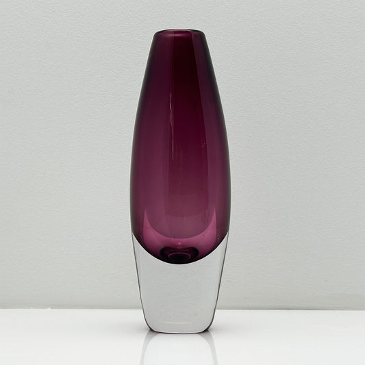 Studio Ahus Paarse Glazen Vaas - Exclusieve Zweeds Design Vaas (20 cm)